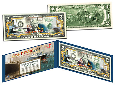 TITANIC RMS Ship *100th Anniversary* Genuine Legal Tender U.S. $2 Bill Currency