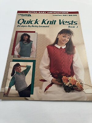 #ad #ad Vintage 1970s 80s knitting Patterns ladies waistcoat vest Quick Knit Easy Knit