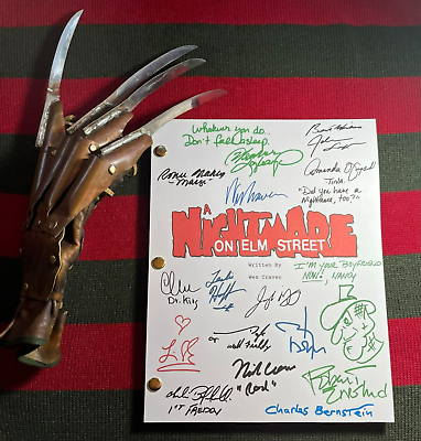 Nightmare On Elm Street Script Cast Signed Autograph Reprints Freddy Krueger