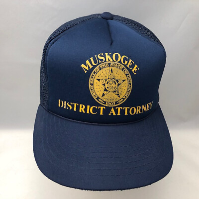 Muskogee District Attorney Vintage Hat Cap Snapback Trucker Oklahoma State Seal