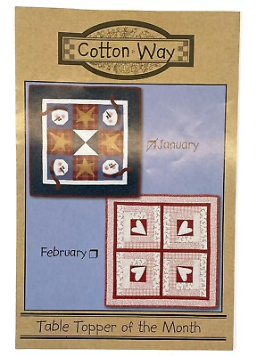 #ad Cotton Way JANUARY Table Topper Quilt Pattern 24quot; x 24quot; WINTER SNOWMAN UNCUT NEW