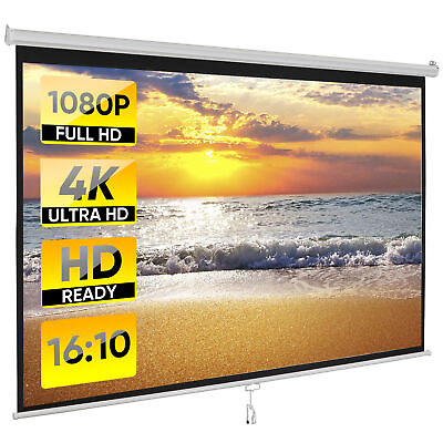 #ad 100#x27;#x27; Projector Screen 16:10 4K HD Projector Movies Screen for Home Theater