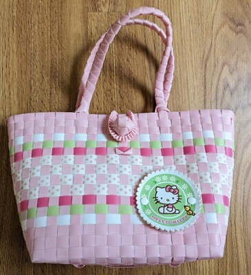 #ad Sanrio Hello Kitty Purse 2008 Woven Handbag
