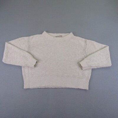 #ad Everlane Sweater Womens Medium Cream White Cotton Linen Knit Pullover Jumper