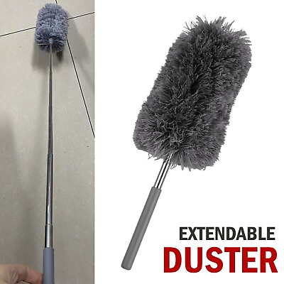 #ad Adjustable Soft Microfiber Feather Duster Dusting Brush Household Cleaning Tool