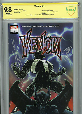 Venom #1 CBCS 9.8 White Pages New Series Signed Donny Cates amp; Ryan Stegman