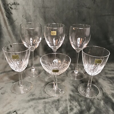 Set Of 6 LUMINARC Glasses Cristal D#x27;Arques Durand Diamant Stemmed Wine Champagne