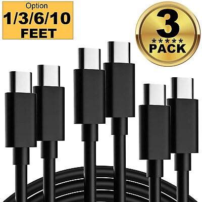 #ad 3x USB C to USB C Cable Fast Charger Type C Charging Cord Data SYNC 3.3 feet.