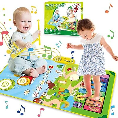 #ad 3 in 1 Musical Toys for Toddlers 1 3 Piano Keyboard Drum Mat with 2 Drum Sti...