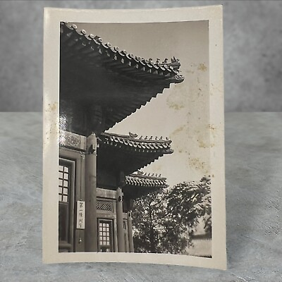 #ad 1930s 40s Vintage Photograph China Peking Forbidden City Architecture Skyline