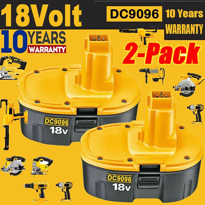 #ad 2 PACK 18V For Dewalt 18 VOLT XRP DC9096 DC9098 NiMh Battery DC9099 NEW PACK