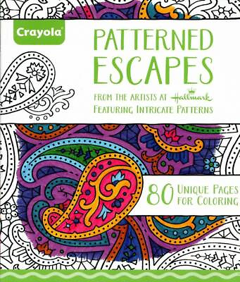 Hallmark Crayola Adult Coloring Book Patterned Escapes Intricate Patterns
