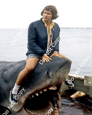 #ad 8x10 Jaws 1975 PHOTO photograph picture print steven spielberg shark bts on set