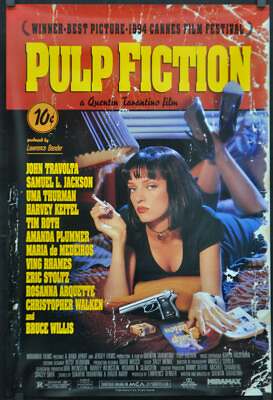 #ad Pulp Fiction 1994 ORIGINAL 27X40 NR MINT MOVIE POSTER JOHN TRAVOLTA UMA THURMAN