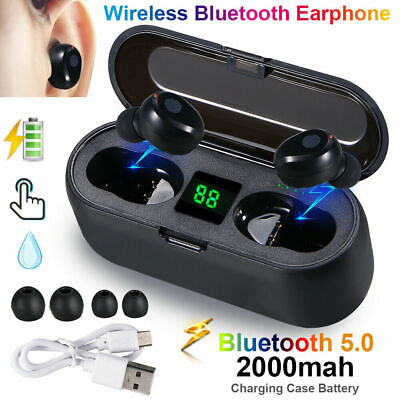 #ad #ad Wireless Earbuds Bluetooth 5.0 Earphones Headphones For iPhone 11 XS XR Black