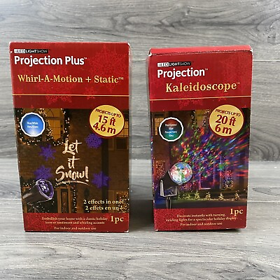 Lot Of 2 LED Lightshow Christmas Projection Static Let it Snow amp; Kaleidoscope