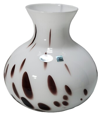 #ad Vintage Maestri Vetrai Murano Italy Large Venetian Swirl Art Glass Vase w Label