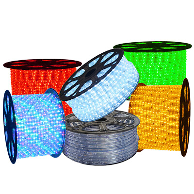50 100 150 300ft LED Rope Light In Outdoor Cuttable Flexible Lights Strip