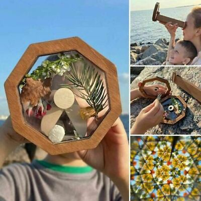 #ad New DIY Kaleidoscope Kit Handmade Wood Kaleidoscope Kids Toddler Outdoor E