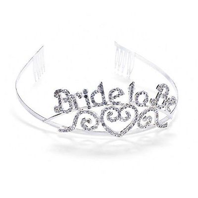 #ad Bride to Be Tiara Wedding Bachelorette Party Crown Silver with Rhinestones