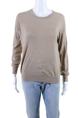 #ad Theory Womens Brown Cotton Crew Neck Long Sleeve Pullover Sweater Top Size M