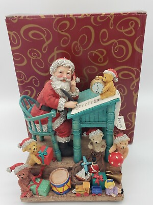 #ad The San Francisco Music Box Company Santa At Desk W Bears OPEN BOX TESTED Xmas