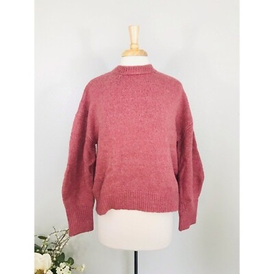 #ad #ad Oversized Grandpa Sweater Wool Knit For the Republic Casual Mock Neck Red L
