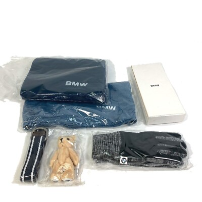 #ad UNUSED BMW Set product belt bag blanket bear Novelty5 piece set Gloves Black