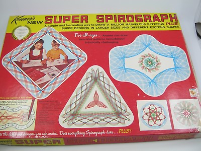 #ad Super Spirograph 2400 1969 Kenner Near Complete with Square Paper Pins Board
