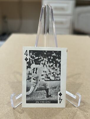 #ad 1969 GLOBE IMPORTS JIM FREGOSI 4 of Diamonds Vintage Baseball Mini Card