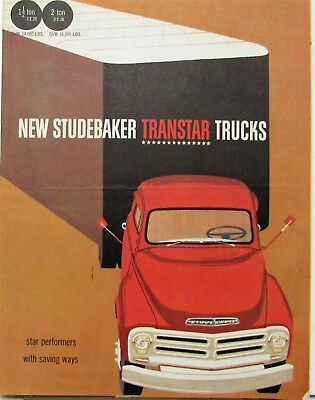 1956 Studebaker Transtar 1 1 2 amp; 2 Ton Truck 2E28 amp; 2E38 Model Sale Folder Orig