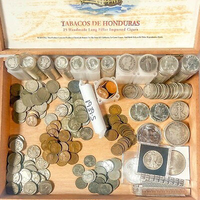 #ad Cigar Box Mixed U.S. Coin Lot Vintage LIQUIDATION SALE