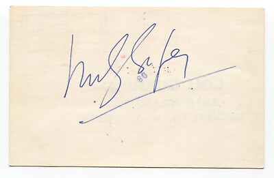 #ad Morley Safer Signed Post Card Vintage Autographed Signature Reporter