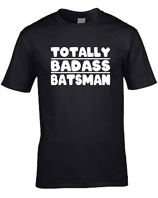 #ad Funny Batsman Mens T Shirt Statement Gift Job Work Batter Cricket Test Bowler