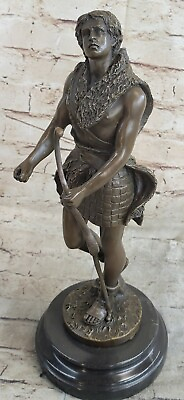 Bronze Metal Art Deco Classic Sculpture Male Archer Bow Arrow Statue Marble Sale