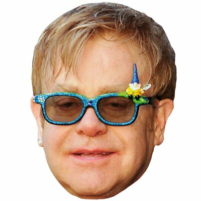 #ad Elton John Celebrity Mask Flat Card Face Fancy Dress Mask