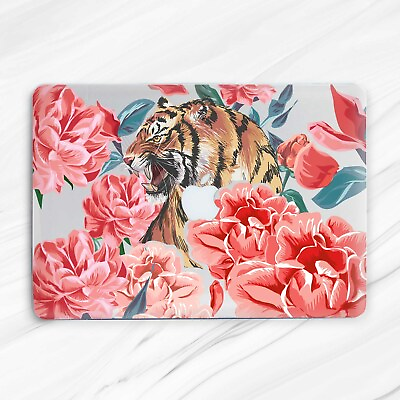 Tiger Animal Nature Pink Flowers Girly Hard Case For Macbook Air 13 Pro 16 13 15