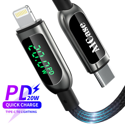 USB C to iPhone Fast Charger Cable with LED Display for iPhone 14 13 12 Pro Max