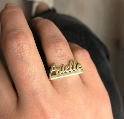 #ad Custom Name Ring Personalized Ring Gold Plated Personalized Name Ring Jewelry