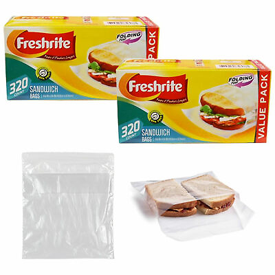 640 Ct Value Packs Sandwich Bags Fold Top Food Storage Snack Reusable BPA Free