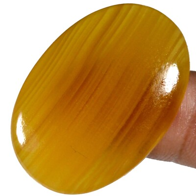 #ad 57.55 Cts 100% Natural Yellow Lace Agate Cabochon 27 x 38 mm Loose Gemstone JR45