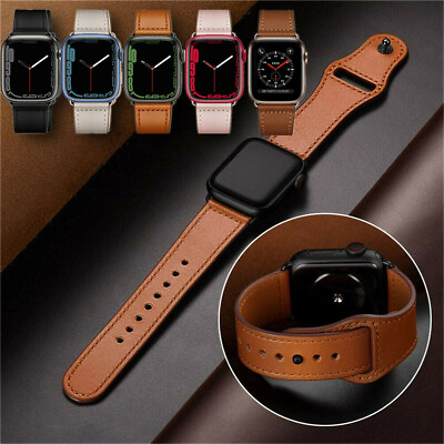 Genuine Leather Apple Watch Band Strap for iWatch Series 8 7 6 5 4 3 2 38mm 42mm