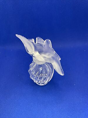 VINTAGE LALIQUE PERFUME BOTTLE WITH TWO FROSTED DOVES FRANCE