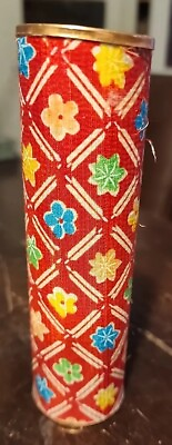 #ad Japanese Kaleidoscope Taleidoscope 6in Fabric Covered Vintage Red FLORAL