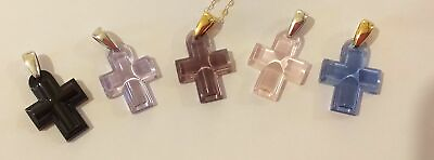 LALIQUE PENDANT CRYSTAL CROSS WITH SILVER CHAIN amp; SILK CORD STUNNING LTD STOCK