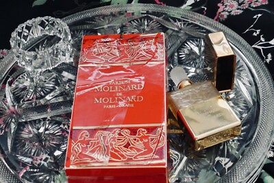 Molinard de Molinard 1 4 oz. Creation Lalique Bottle Parfum Extrait Gold case