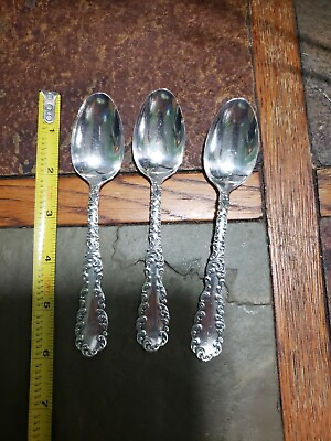 #ad 🔎LOT OF 3 ANTIQUE c1890 WAVERLY STERLING🥈🤑 TEA 🍵 SPOONS TEASPOONS MONO D