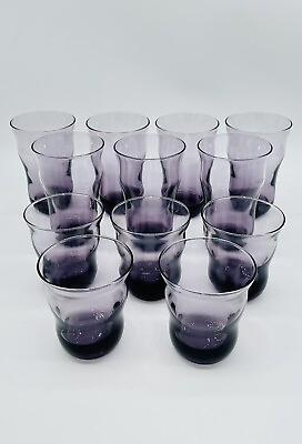 #ad #ad Rare 12 Piece Luminarc Amethyst Glasses 7 16oz Coolers amp; 5 10oz On The Rocks