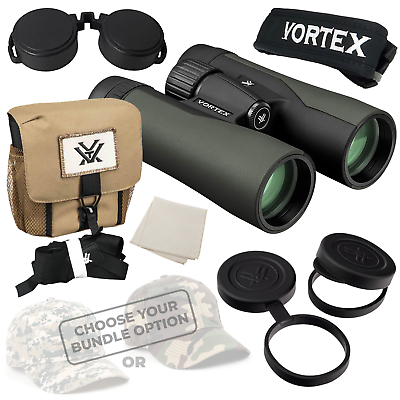 Vortex Optics CF 4313 Crossfire HD 10x50 Green Binocular with Free Hat Bundle