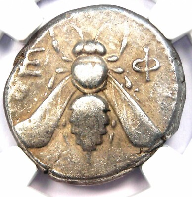 #ad Ionia Ephesus Silver AR Tetradrachm Bee Stag Coin 300 BC Certified NGC VF